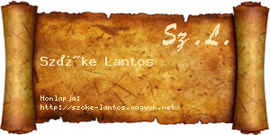 Szőke Lantos névjegykártya